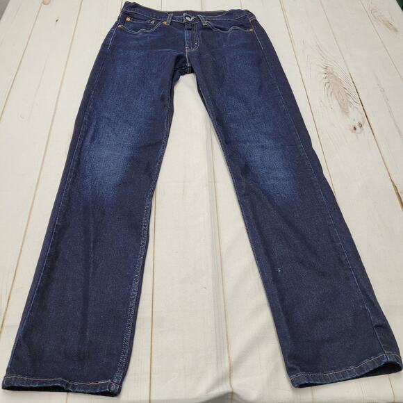 Levi 514 straight dark indigo wash jeans 32 long - Picture 1 of 9